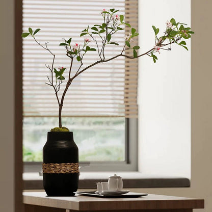 Vase en bois tissé à la main, ornement décoratif
