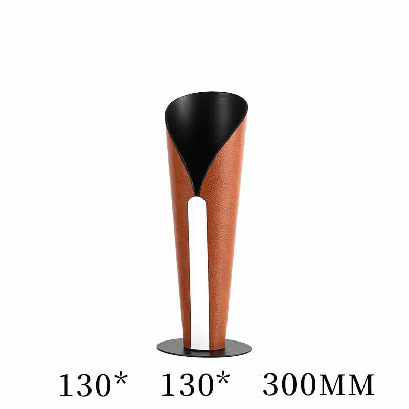 Vase torche luxueux en métal et cuir, ornement décoratif