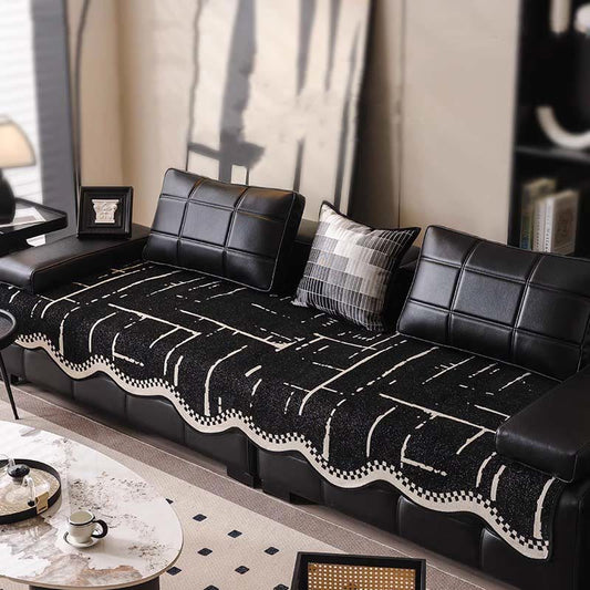 Housse de canapé moderne, luxueuse, ondulée et antidérapante