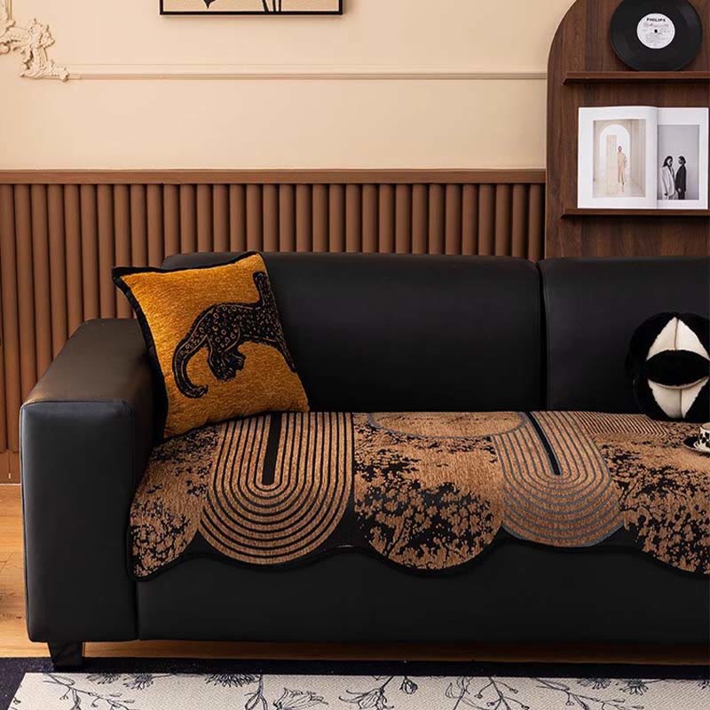 Housse de canapé antidérapante avec motif de vagues rétro