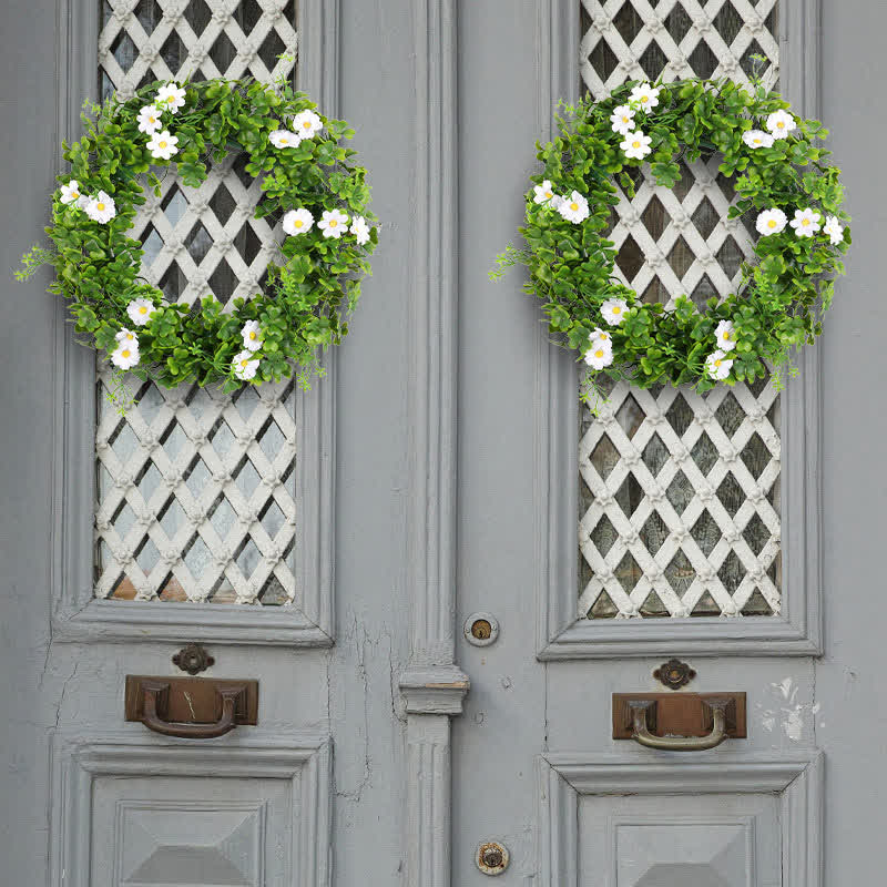 Couronne de trèfle à quatre feuilles artificielle pour la décoration de la maison