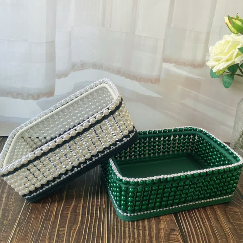 Panier de rangement en perles fait main
