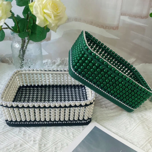 Panier de rangement en perles fait main