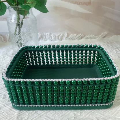 Panier de rangement en perles fait main