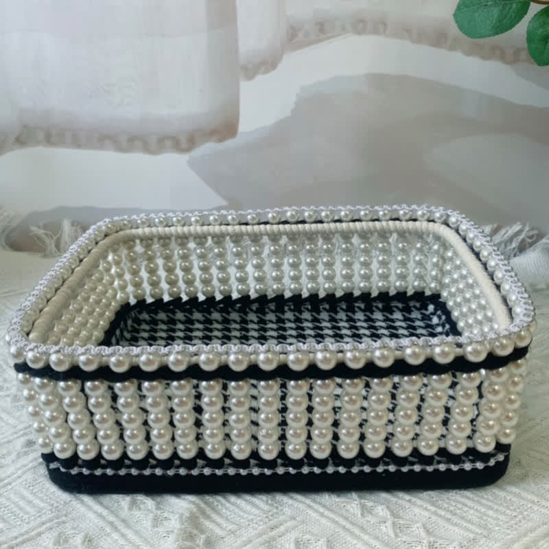 Panier de rangement en perles fait main