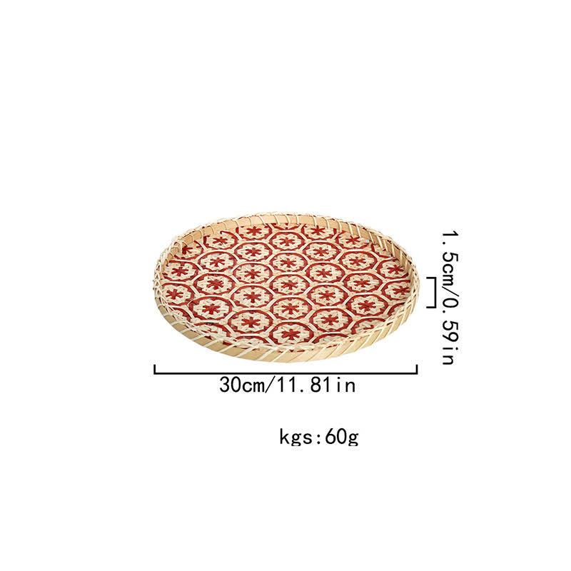 Panier de rangement rond en rotin coloré tissé à la main