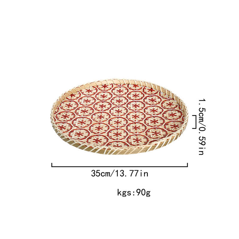 Panier de rangement rond en rotin coloré tissé à la main