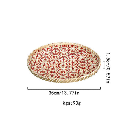 Panier de rangement rond en rotin coloré tissé à la main