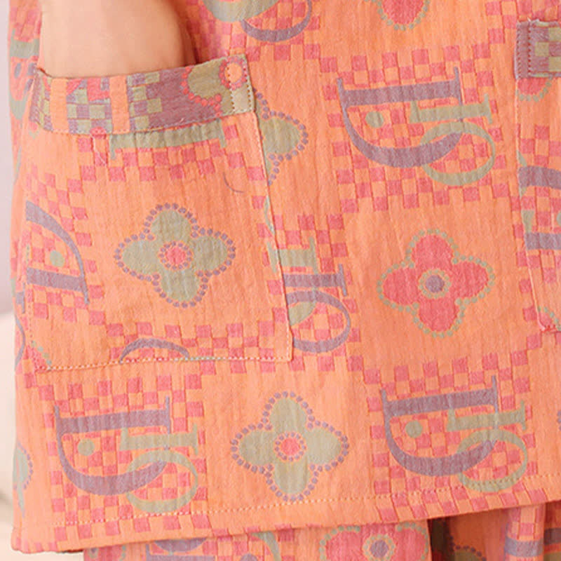 Ensemble pyjama surdimensionné en coton à imprimé citrouille