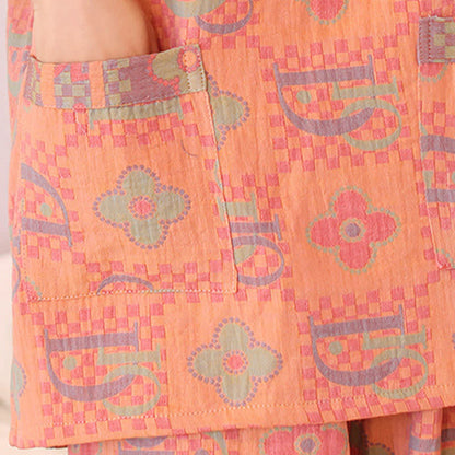Ensemble pyjama surdimensionné en coton à imprimé citrouille