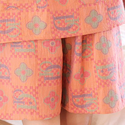 Ensemble pyjama surdimensionné en coton à imprimé citrouille