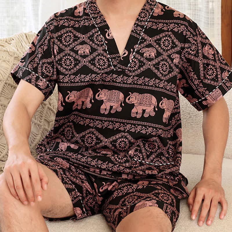 Ensemble de vêtements de nuit rétro en coton pour couples en grande taille