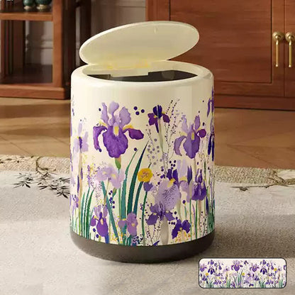 Poubelle décorative de grande capacité et à motif floral