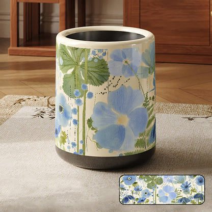 Poubelle décorative de grande capacité et à motif floral