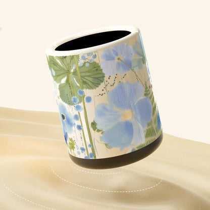 Poubelle décorative de grande capacité et à motif floral