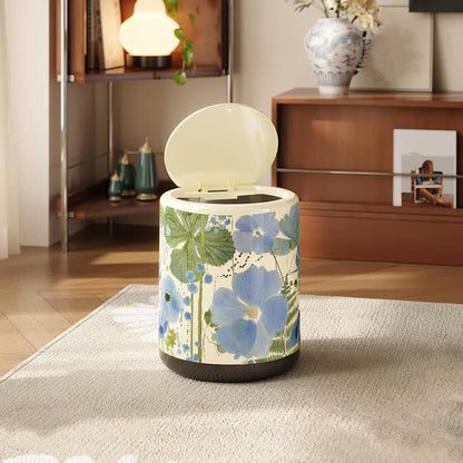 Poubelle décorative de grande capacité et à motif floral