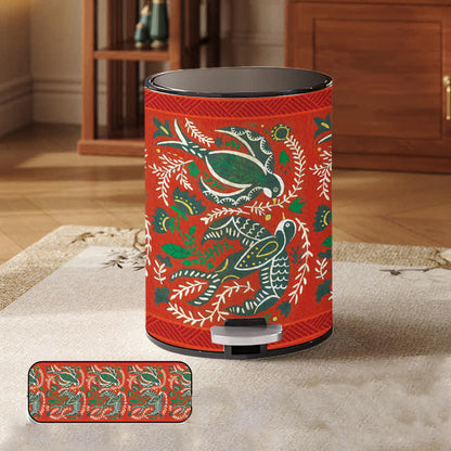 Poubelle robuste de grande capacité et à motif floral
