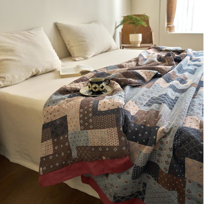 Couette légère en gaze de coton à motif patchwork