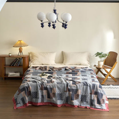 Couette légère en gaze de coton à motif patchwork
