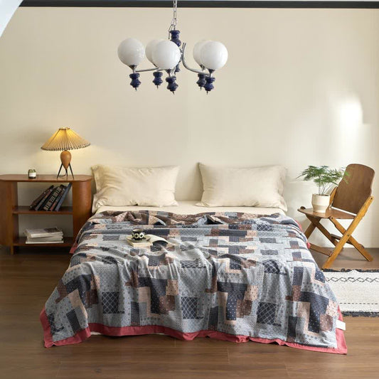 Couette légère en gaze de coton à motif patchwork