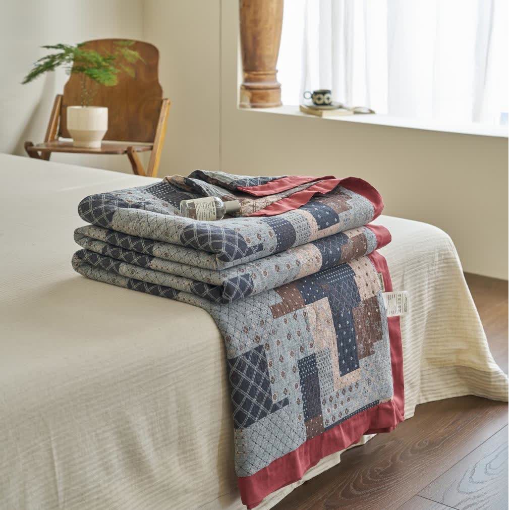 Couette légère en gaze de coton à motif patchwork
