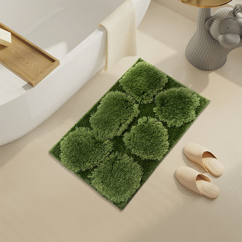 Tapis de bain antidérapant absorbant l'eau de couleur unie