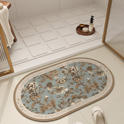 Tapis de bain antidérapant à motif floral et diatomées