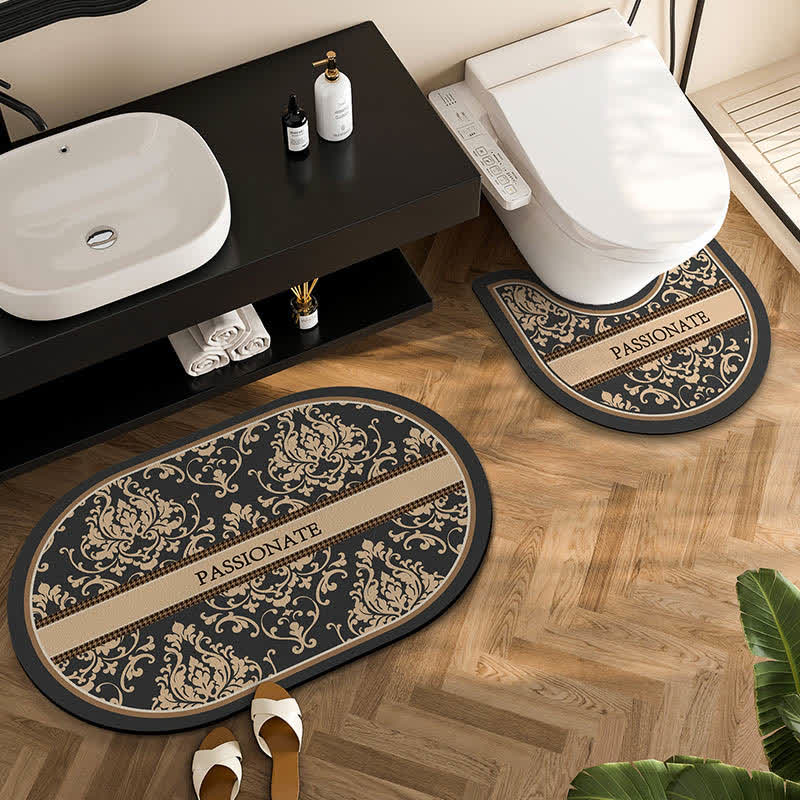 Tapis de bain antidérapant en boue de diatomées de style vintage