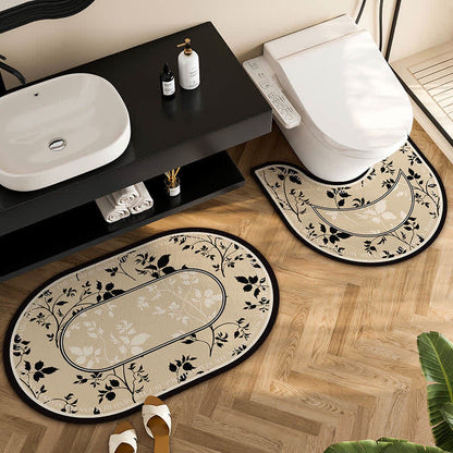 Tapis de bain antidérapant en boue de diatomées de style vintage