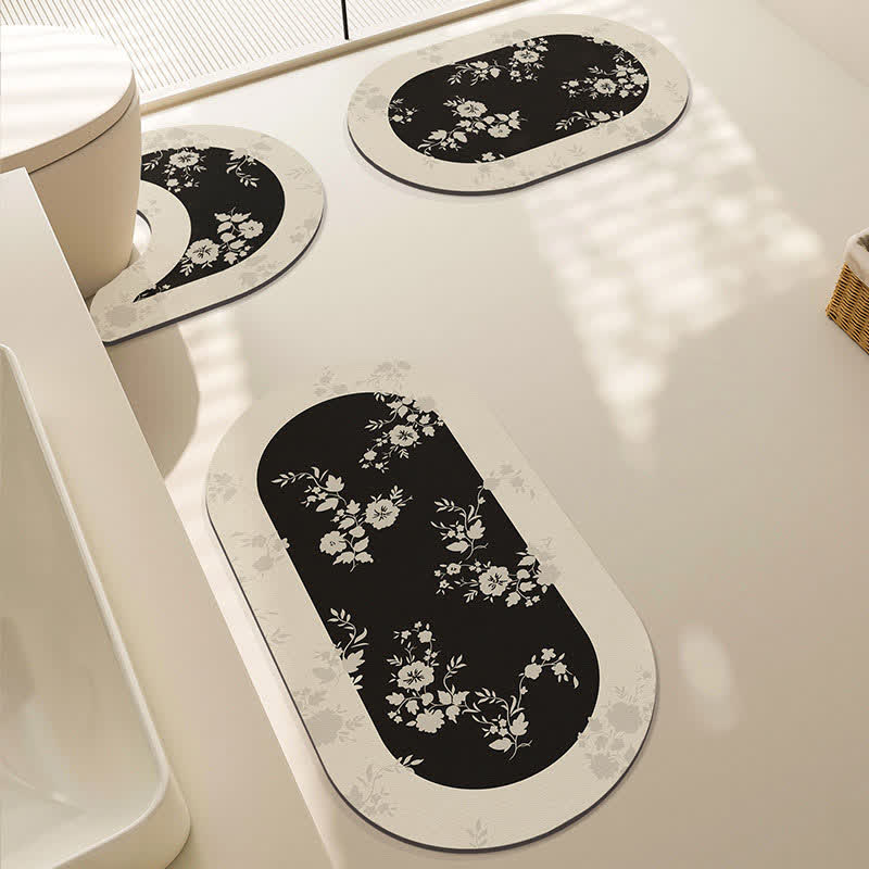 Tapis de bain antidérapant en boue de diatomées de style vintage