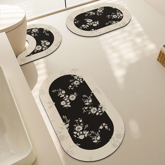 Tapis de bain antidérapant en boue de diatomées de style vintage