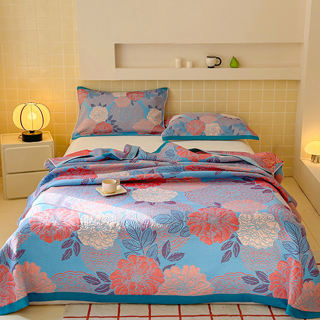 Couette jacquard de style pastoral en gaze de coton