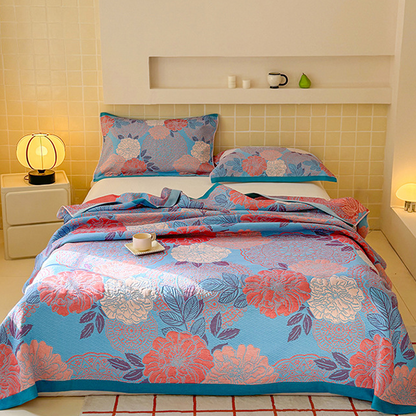 Couette jacquard de style pastoral en gaze de coton