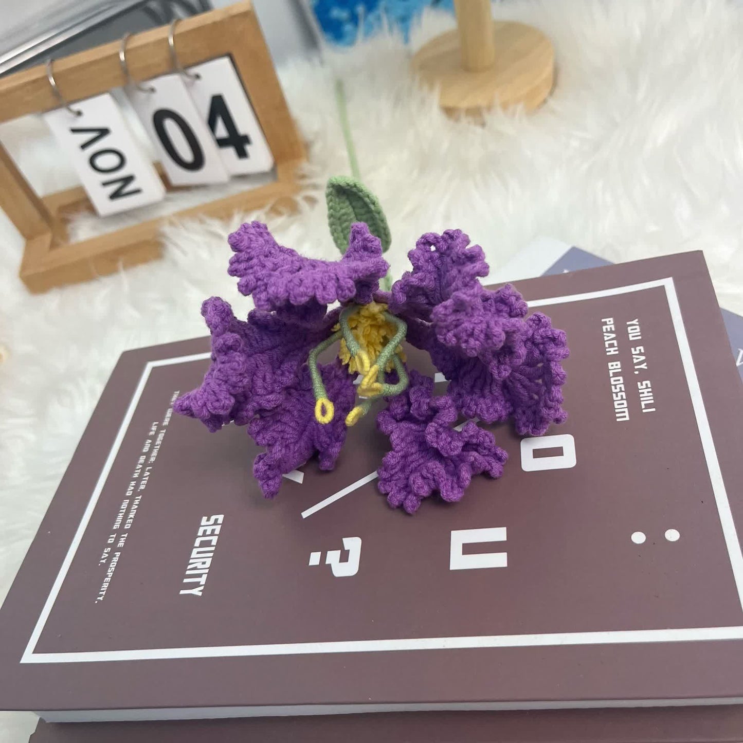 Bouquet de crêpes de myrte éternelle tricoté à la main au crochet