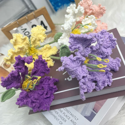 Bouquet de crêpes de myrte éternelle tricoté à la main au crochet