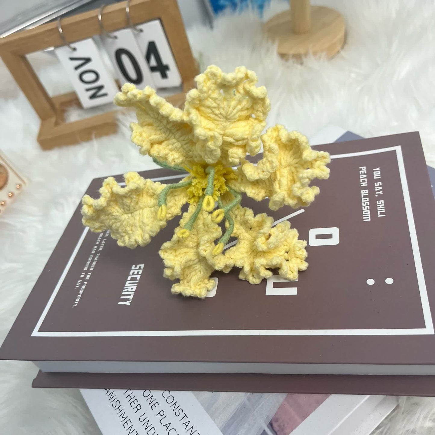 Bouquet de crêpes de myrte éternelle tricoté à la main au crochet