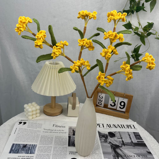 Bouquet d'Osmanthus Fragrans tricoté et crocheté à la main