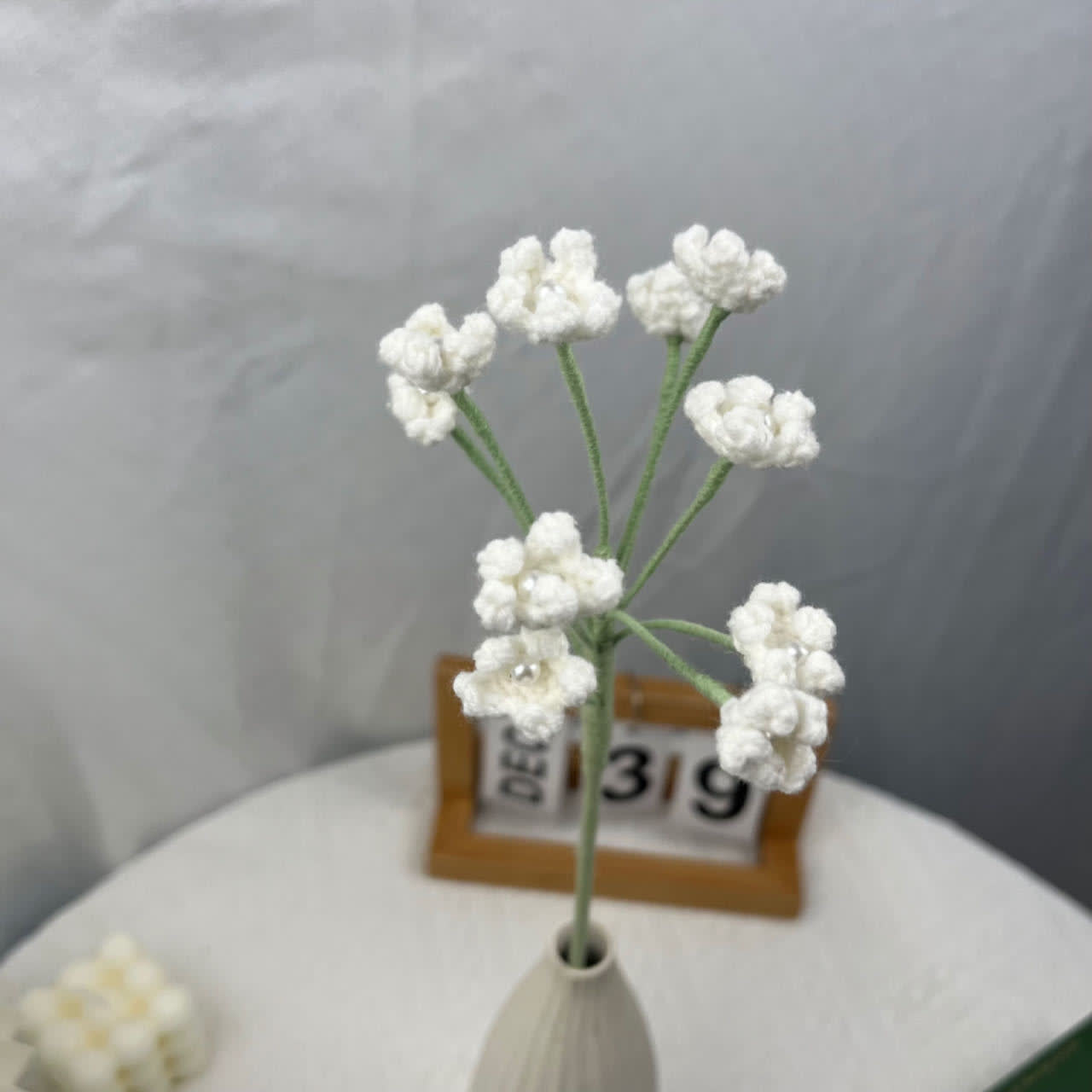 Bouquet de gypsophiles tricoté à la main au crochet