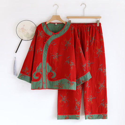 Ensemble de nuit élégant en jacquard de gaze de coton