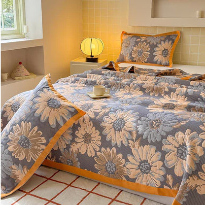 Couette légère en gaze de coton à motif floral rétro