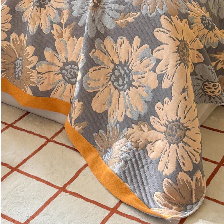 Couette légère en gaze de coton à motif floral rétro
