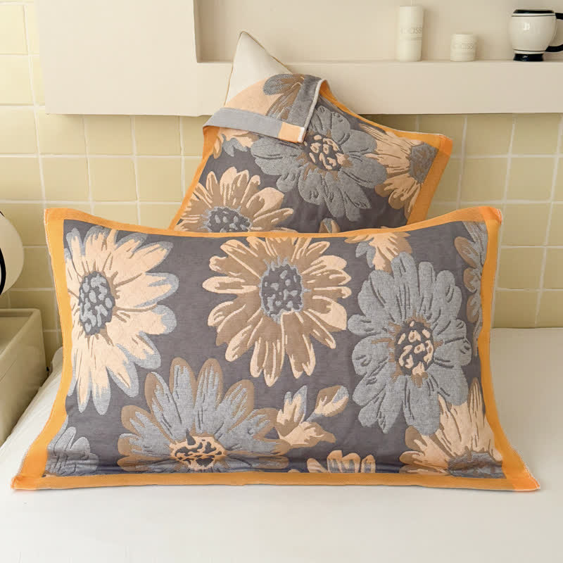 Couette légère en gaze de coton à motif floral rétro