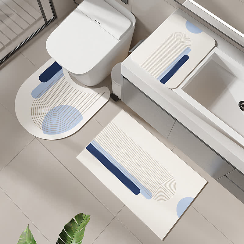 Tapis de bain simple, moderne et antidérapant en boue de diatomées