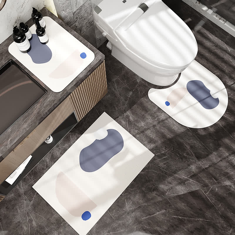 Tapis de bain simple, moderne et antidérapant en boue de diatomées