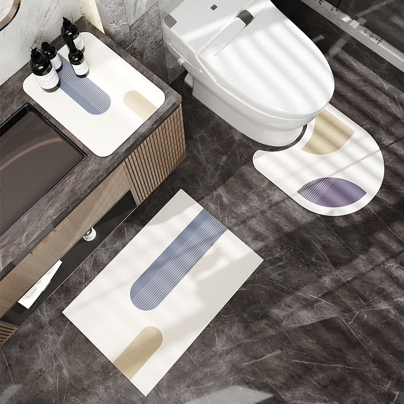 Tapis de bain simple, moderne et antidérapant en boue de diatomées