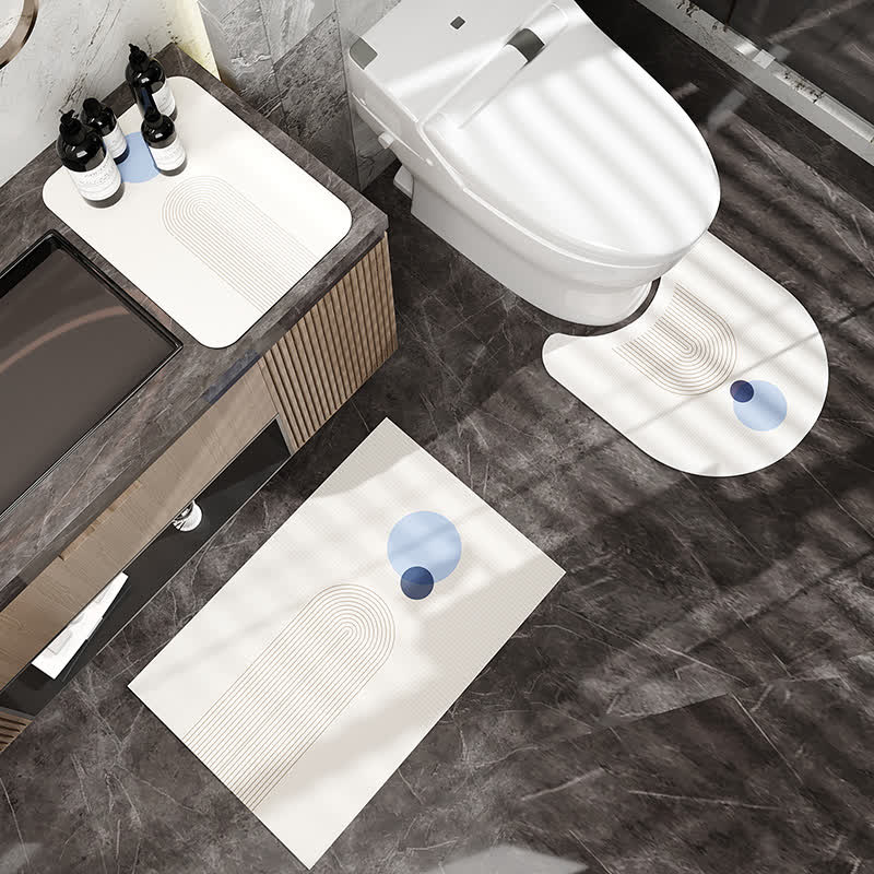 Tapis de bain simple, moderne et antidérapant en boue de diatomées