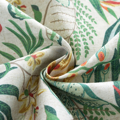 Nappe ronde à volants et imprimé végétal vert de style pastoral