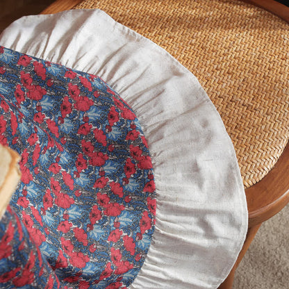 Nappe ronde à volants et imprimé végétal vert de style pastoral