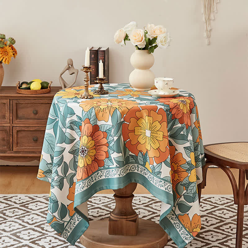 Nappe élégante avec motif de grue fleurie