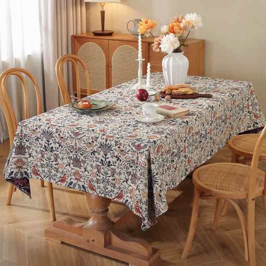 Nappe à fleurs et oiseaux de style bohème
